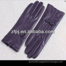 Girls Purple color leather bow style mega leather glove